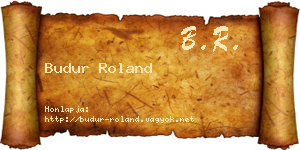 Budur Roland névjegykártya